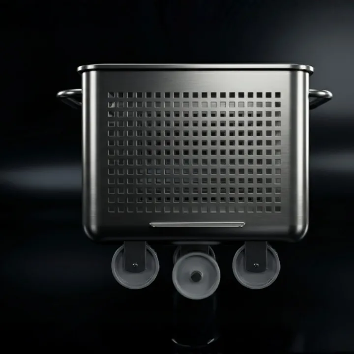 Interior of perforated Euro tub top view – liquid drainage.