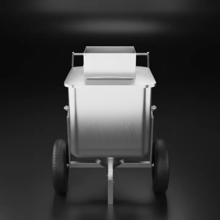 Stainless steel confiscator cart – front view