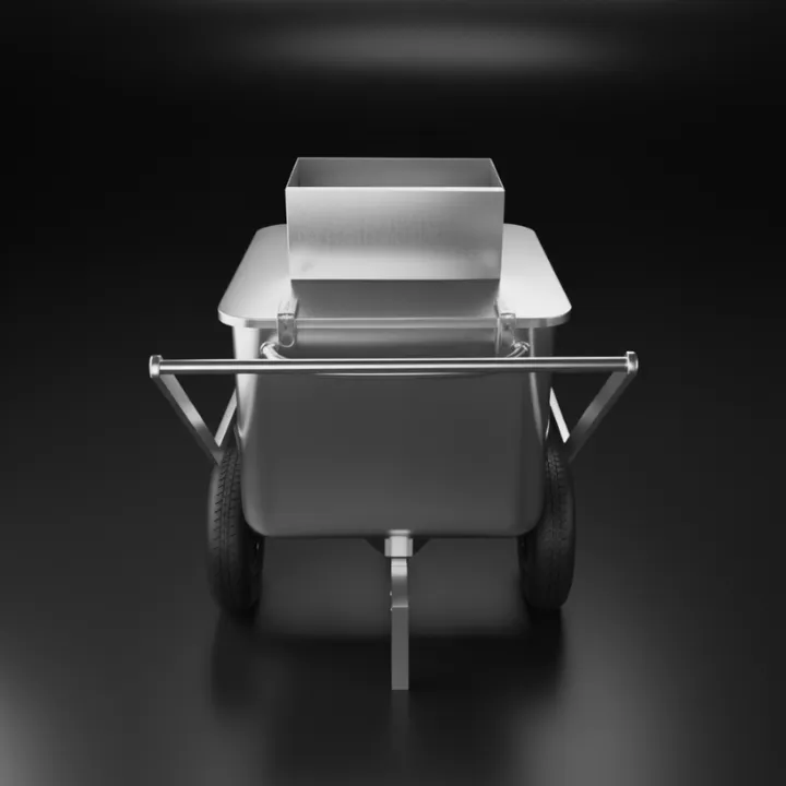 Stainless steel confiscator cart – rear view