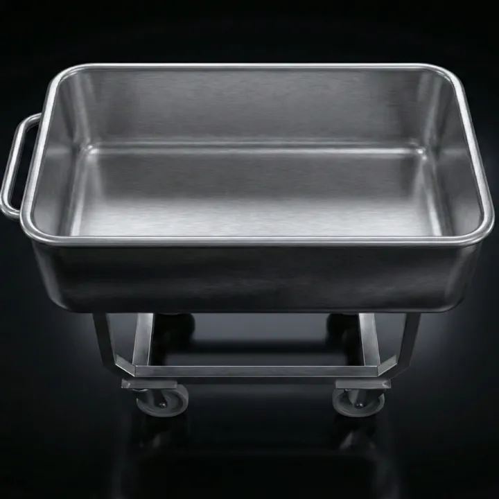 Interior of 150L tub buggy stainless steel top view – capacity and hygiene.